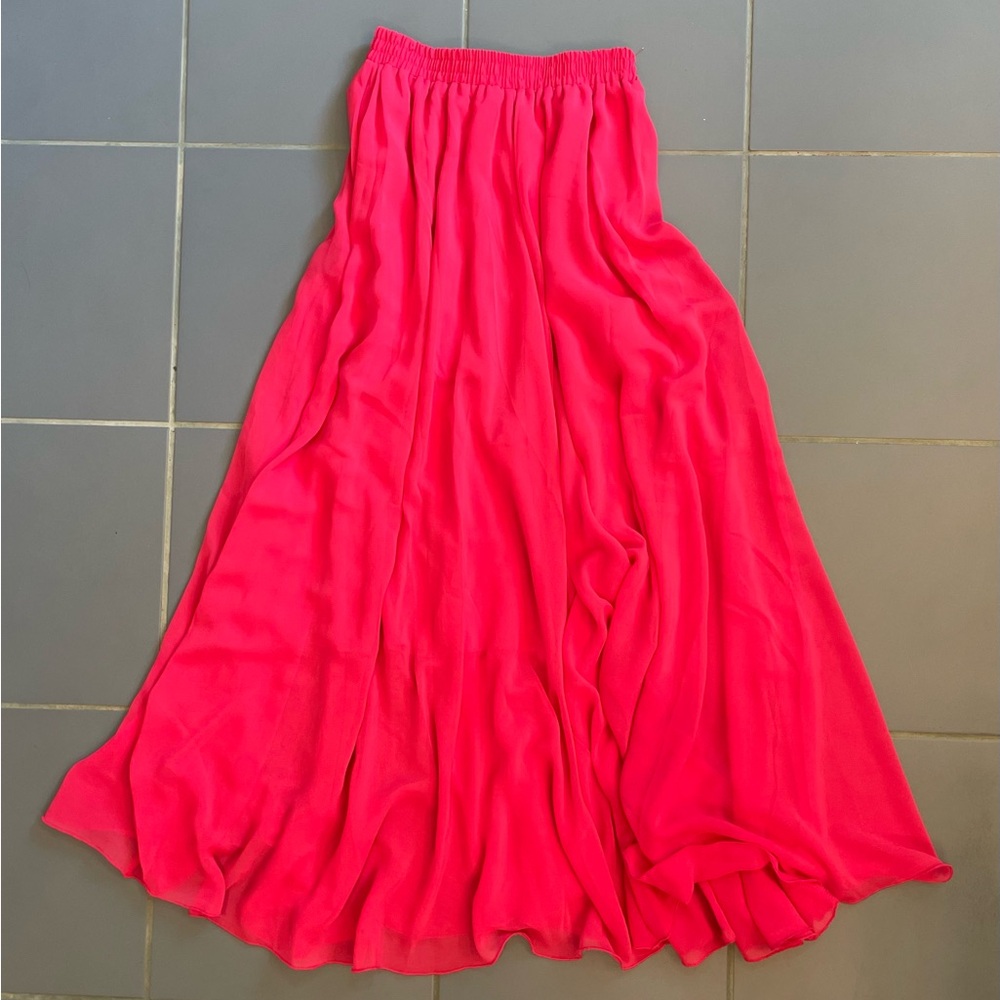 Flowy Pink Maxi Circle Skirt